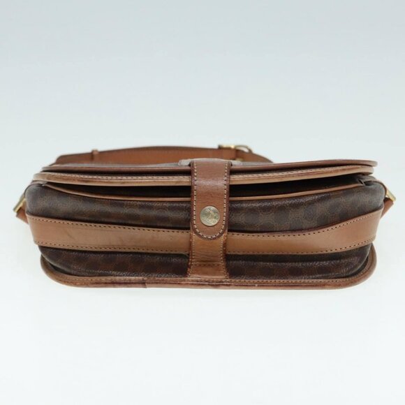 CELINE Macadam Canvas Shoulder Bag PVC Leather Brown Gold Auth - Picture 6 of 16